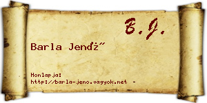 Barla Jenő névjegykártya