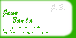 jeno barla business card